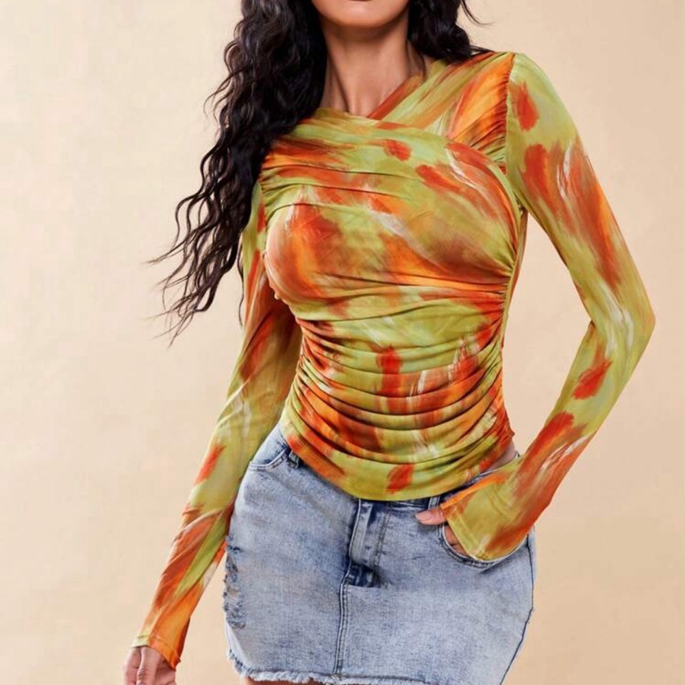 Mesh Long Sleeve Top